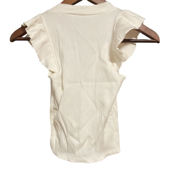 Alya Ivory Ribbed Top - Picture 2 of 3